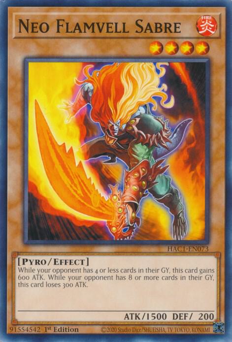 Neo Flamvell Sabre HAC1-EN073 card from Hidden Arsenal: Chapter 1