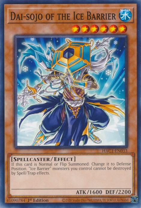 Dai-sojo of the Ice Barrier HAC1-EN033 card from Hidden Arsenal: Chapter 1