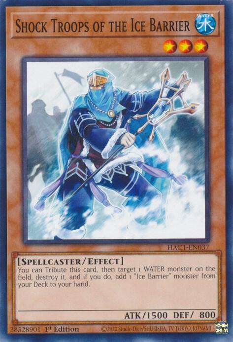Shock Troops of the Ice Barrier HAC1-EN037 card from Hidden Arsenal: Chapter 1