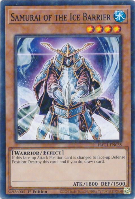 Samurai of the Ice Barrier (Duel Terminal) HAC1-EN038 card from Hidden Arsenal: Chapter 1