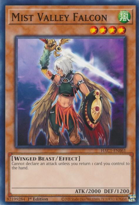 Mist Valley Falcon HAC1-EN061 card from Hidden Arsenal: Chapter 1