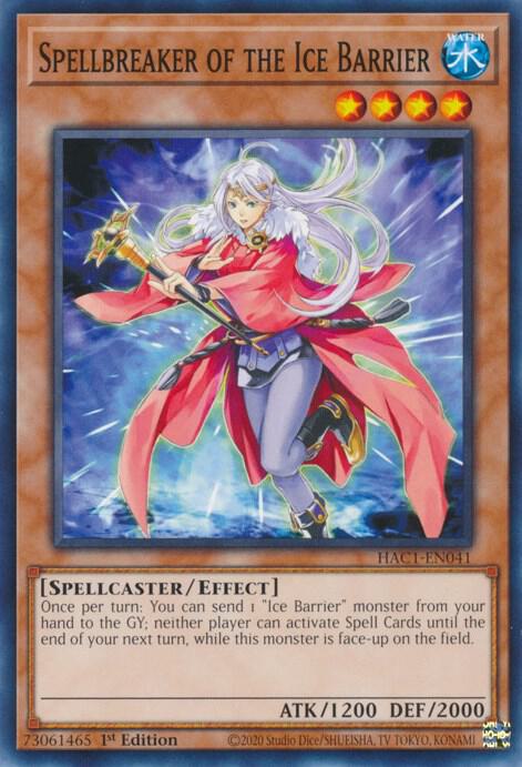 Spellbreaker of the Ice Barrier HAC1-EN041 card from Hidden Arsenal: Chapter 1