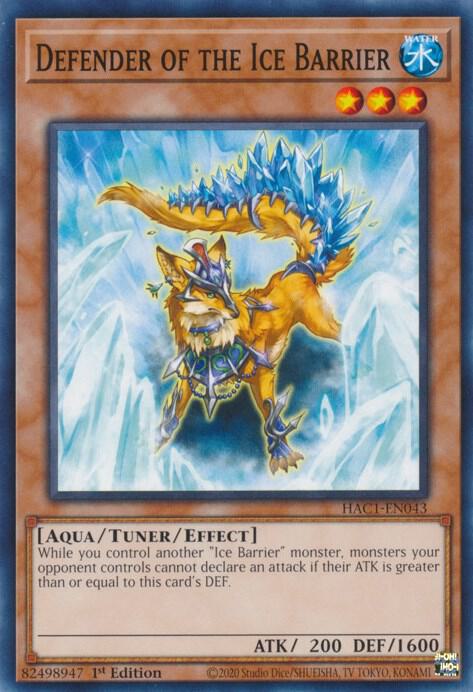 Defender of the Ice Barrier HAC1-EN043 card from Hidden Arsenal: Chapter 1