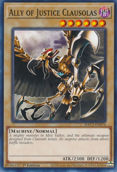 Ally of Justice Clausolas HAC1-EN076 card from Hidden Arsenal: Chapter 1