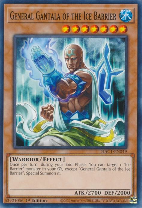 General Gantala of the Ice Barrier HAC1-EN049 card from Hidden Arsenal: Chapter 1