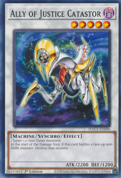 Ally of Justice Catastor HAC1-EN090 card from Hidden Arsenal: Chapter 1