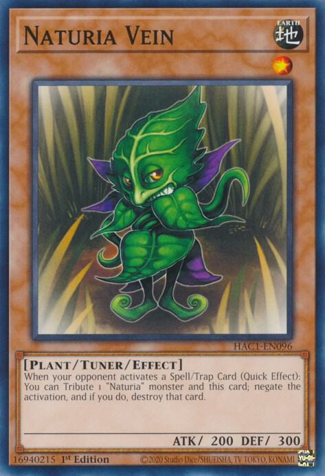 Naturia Vein HAC1-EN096 card from Hidden Arsenal: Chapter 1