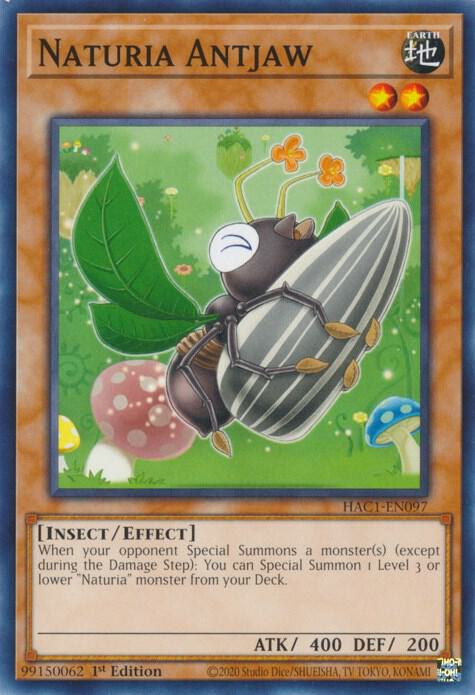 Naturia Antjaw HAC1-EN097 card from Hidden Arsenal: Chapter 1