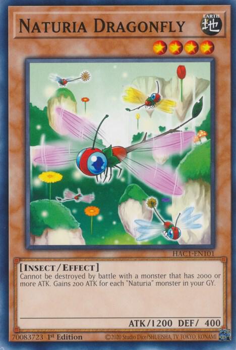 Naturia Dragonfly HAC1-EN101 card from Hidden Arsenal: Chapter 1