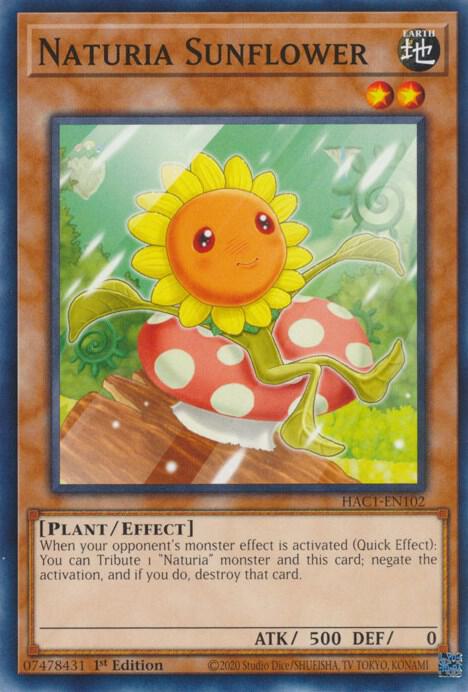 Naturia Sunflower HAC1-EN102 card from Hidden Arsenal: Chapter 1