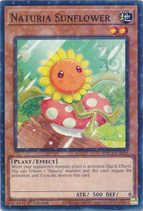 Naturia Sunflower (Duel Terminal) HAC1-EN102 card from Hidden Arsenal: Chapter 1