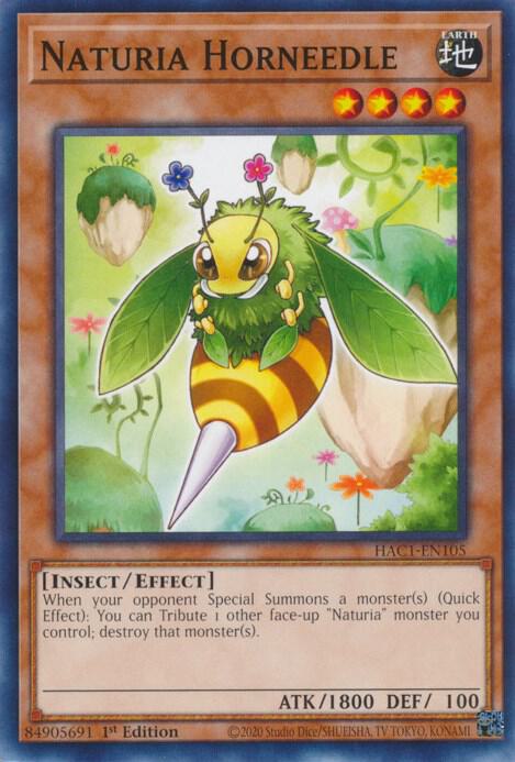 Naturia Horneedle HAC1-EN105 card from Hidden Arsenal: Chapter 1