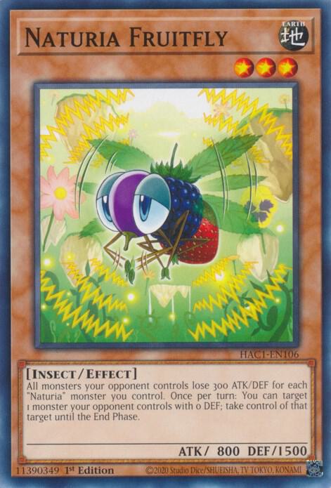 Naturia Fruitfly HAC1-EN106 card from Hidden Arsenal: Chapter 1
