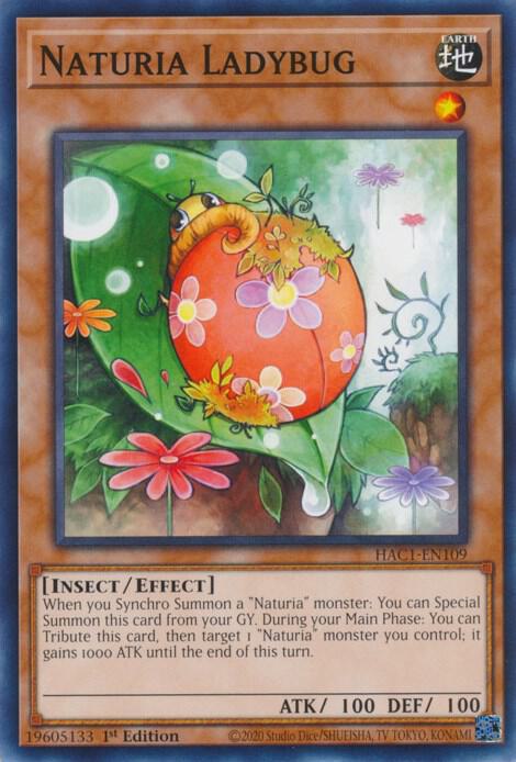 Naturia Ladybug HAC1-EN109 card from Hidden Arsenal: Chapter 1