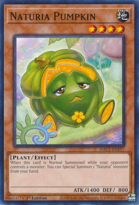 Naturia Pumpkin HAC1-EN117 card from Hidden Arsenal: Chapter 1