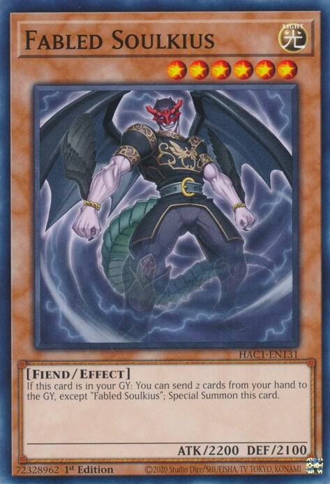 Fabled Soulkius HAC1-EN131 card from Hidden Arsenal: Chapter 1