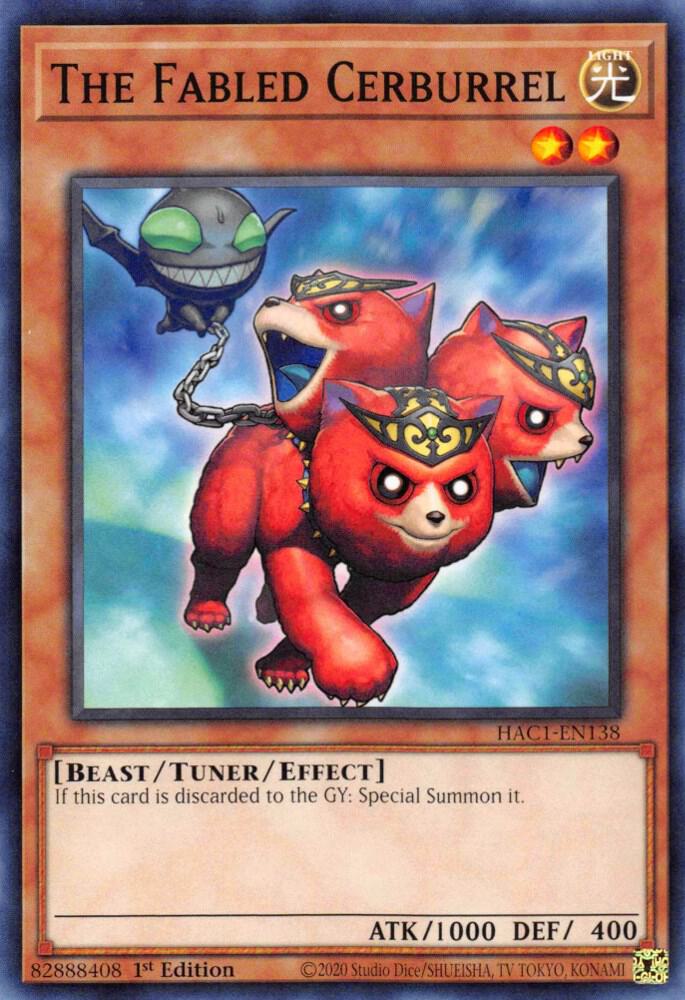 The Fabled Cerburrel HAC1-EN138 card from Hidden Arsenal: Chapter 1