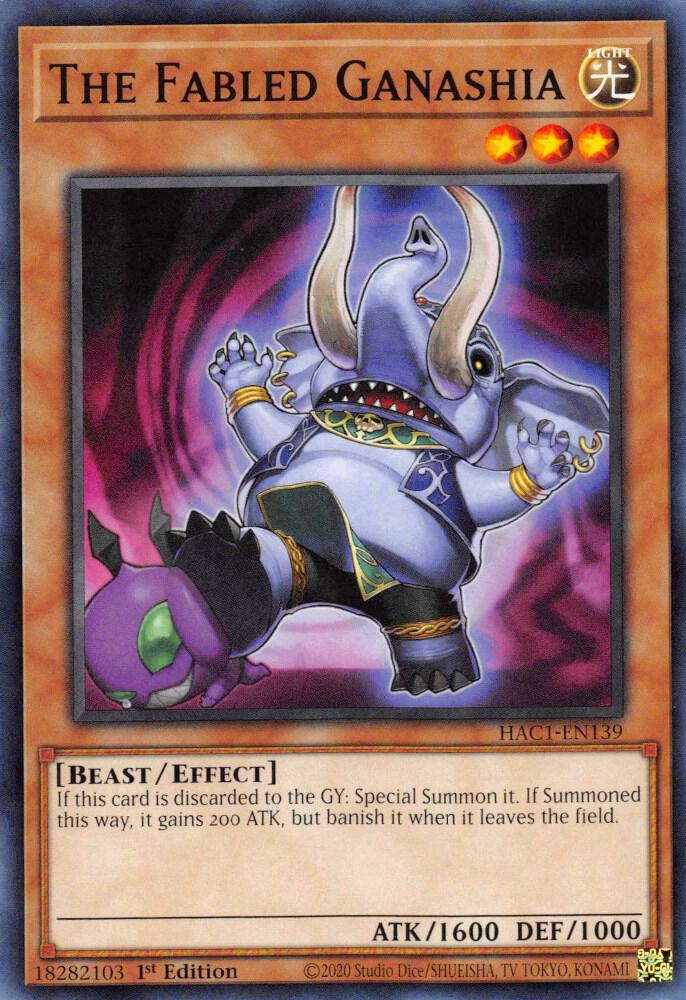 The Fabled Ganashia HAC1-EN139 card from Hidden Arsenal: Chapter 1