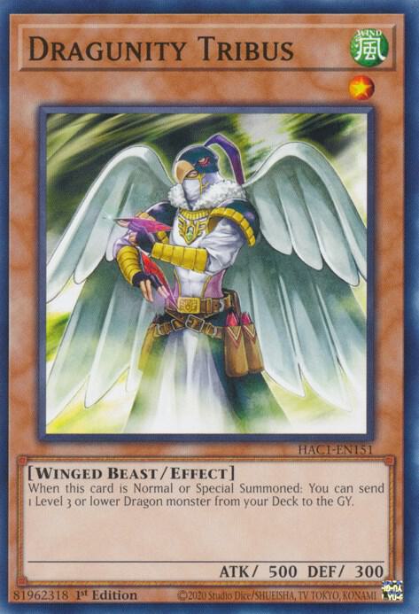 Dragunity Tribus HAC1-EN151 card from Hidden Arsenal: Chapter 1