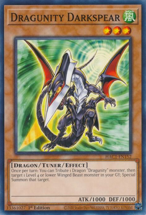 Dragunity Darkspear HAC1-EN152 card from Hidden Arsenal: Chapter 1
