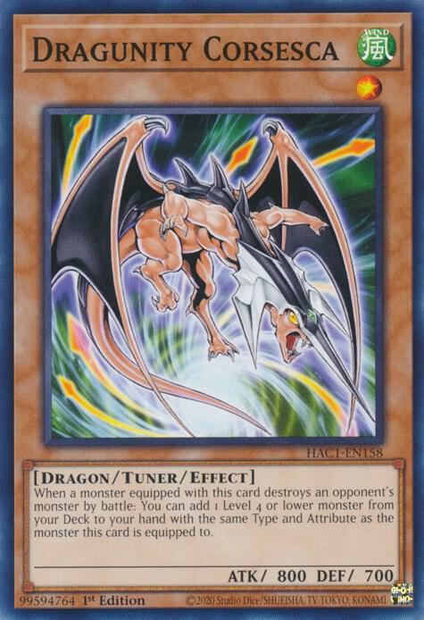 Dragunity Corsesca HAC1-EN158 card from Hidden Arsenal: Chapter 1
