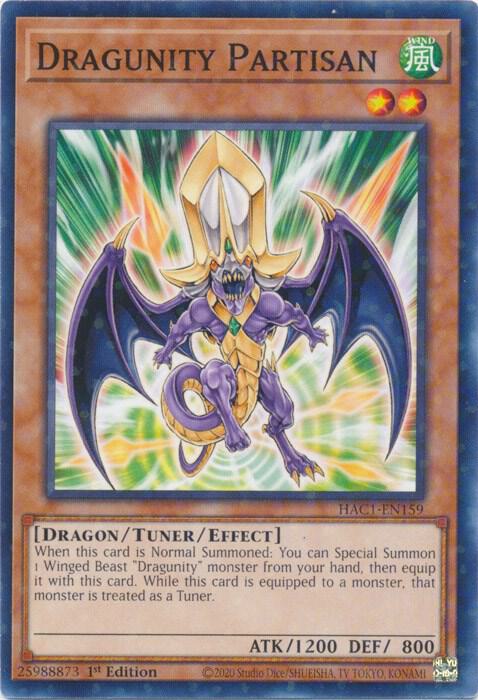 Dragunity Partisan (Duel Terminal) HAC1-EN159 card from Hidden Arsenal: Chapter 1