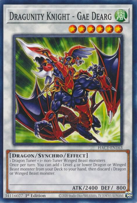 Dragunity Knight - Gae Dearg HAC1-EN163 card from Hidden Arsenal: Chapter 1
