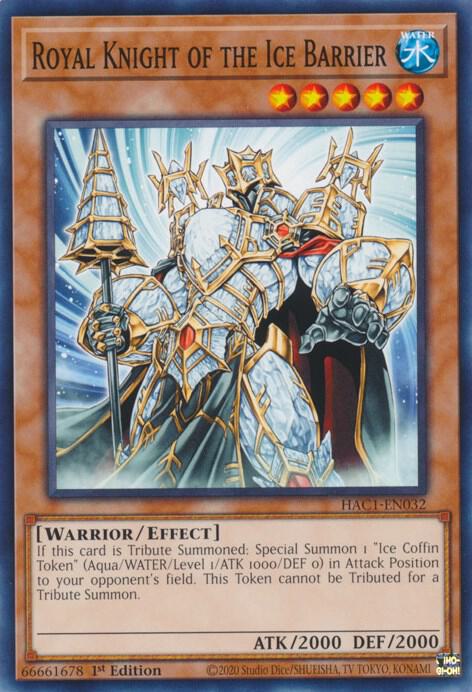 Royal Knight of the Ice Barrier HAC1-EN032 card from Hidden Arsenal: Chapter 1