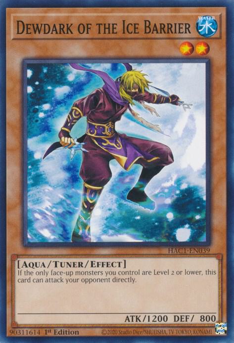 Dewdark of the Ice Barrier HAC1-EN039 card from Hidden Arsenal: Chapter 1