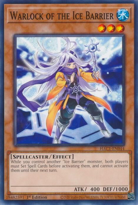 Warlock of the Ice Barrier HAC1-EN044 card from Hidden Arsenal: Chapter 1