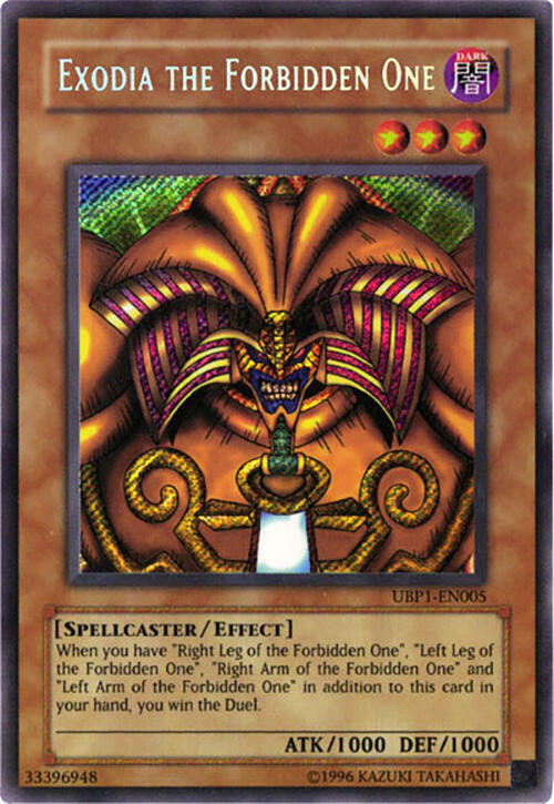 Exodia the Forbidden One UBP1-EN005 card from GX Ultimate Beginner's Pack 1