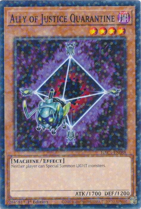 Ally of Justice Quarantine (Duel Terminal) HAC1-EN088 card from Hidden Arsenal: Chapter 1