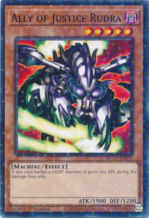 Ally of Justice Rudra (Duel Terminal) HAC1-EN079 card from Hidden Arsenal: Chapter 1