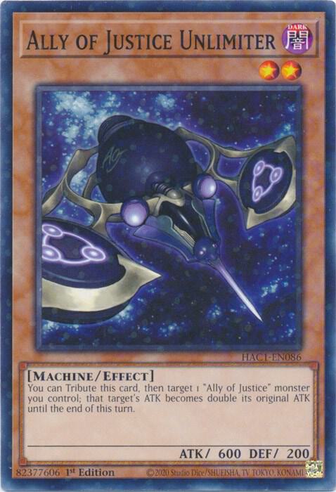 Ally of Justice Unlimiter (Duel Terminal) HAC1-EN086 card from Hidden Arsenal: Chapter 1