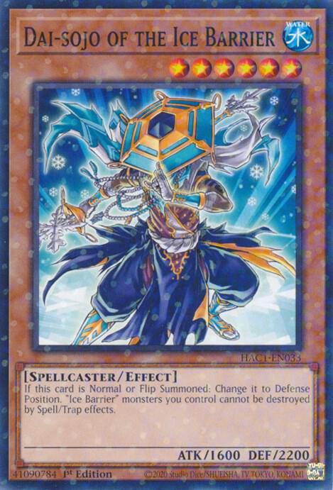 Dai-sojo of the Ice Barrier (Duel Terminal) HAC1-EN033 card from Hidden Arsenal: Chapter 1