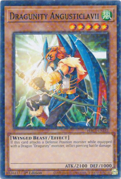 Dragunity Angusticlavii (Duel Terminal) HAC1-EN161 card from Hidden Arsenal: Chapter 1