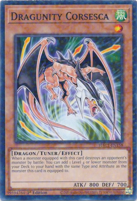 Dragunity Corsesca (Duel Terminal) HAC1-EN158 card from Hidden Arsenal: Chapter 1