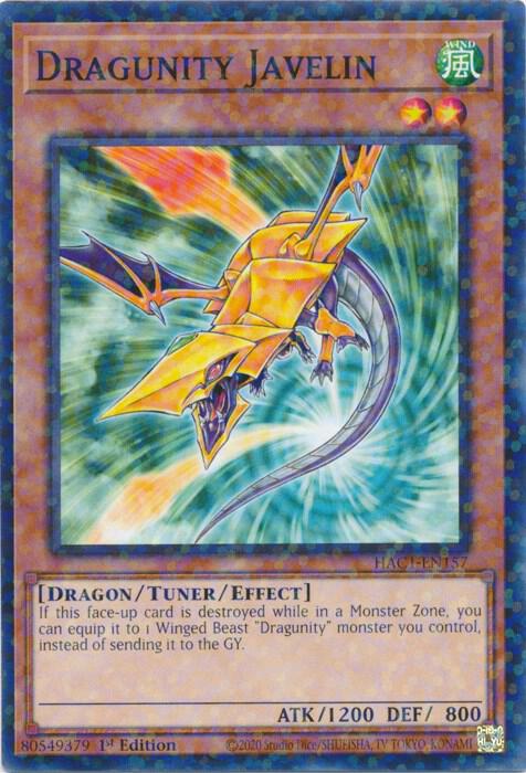 Dragunity Javelin (Duel Terminal) HAC1-EN157 card from Hidden Arsenal: Chapter 1