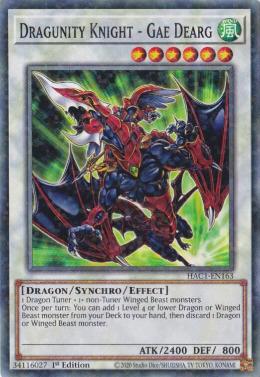 Dragunity Knight - Gae Dearg (Duel Terminal) HAC1-EN163 card from Hidden Arsenal: Chapter 1
