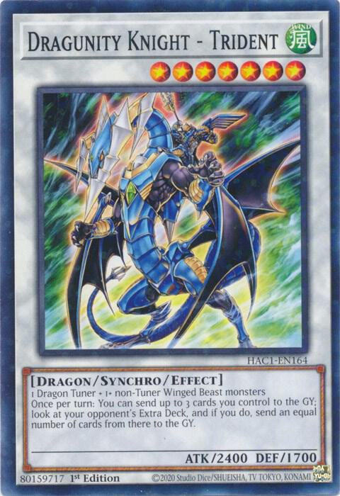 Dragunity Knight - Trident (Duel Terminal) HAC1-EN164 card from Hidden Arsenal: Chapter 1