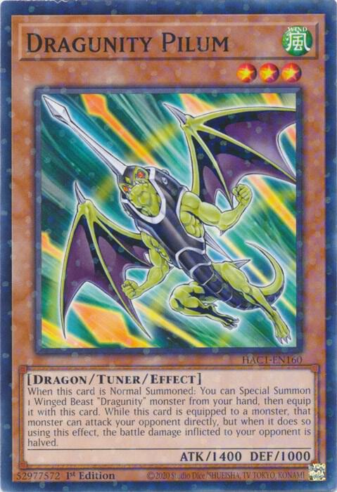 Dragunity Pilum (Duel Terminal) HAC1-EN160 card from Hidden Arsenal: Chapter 1