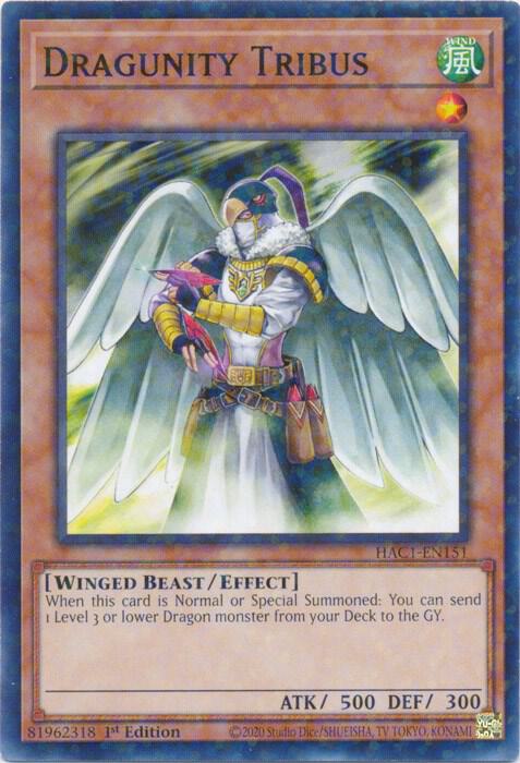 Dragunity Tribus (Duel Terminal) HAC1-EN151 card from Hidden Arsenal: Chapter 1
