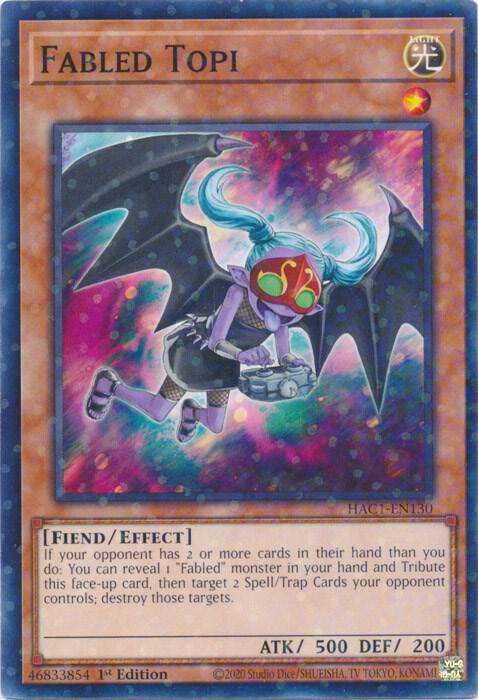 Fabled Topi (Duel Terminal) HAC1-EN130 card from Hidden Arsenal: Chapter 1