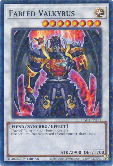Fabled Valkyrus (Duel Terminal) HAC1-EN144 card from Hidden Arsenal: Chapter 1