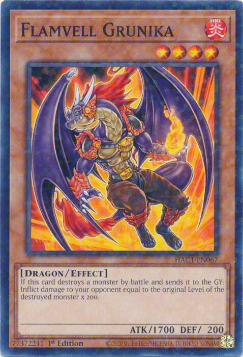 Flamvell Grunika (Duel Terminal) HAC1-EN067 card from Hidden Arsenal: Chapter 1