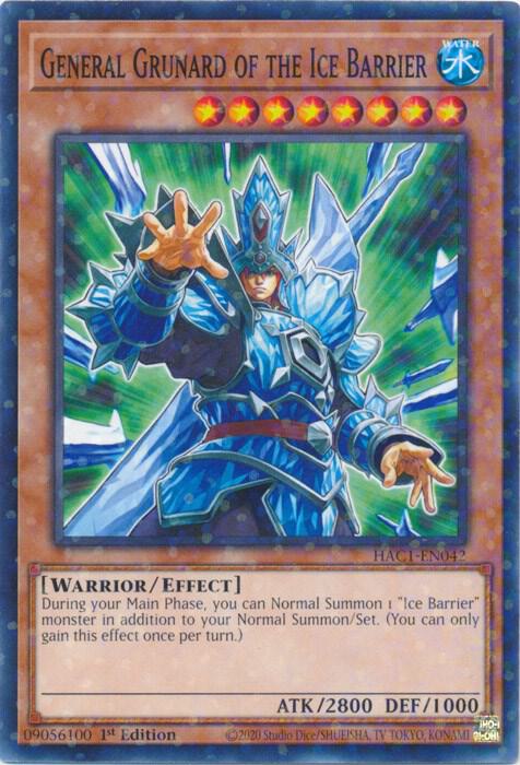 General Grunard of the Ice Barrier (Duel Terminal) HAC1-EN042 card from Hidden Arsenal: Chapter 1