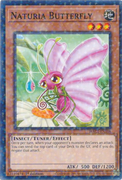 Naturia Butterfly (Duel Terminal) HAC1-EN108 card from Hidden Arsenal: Chapter 1