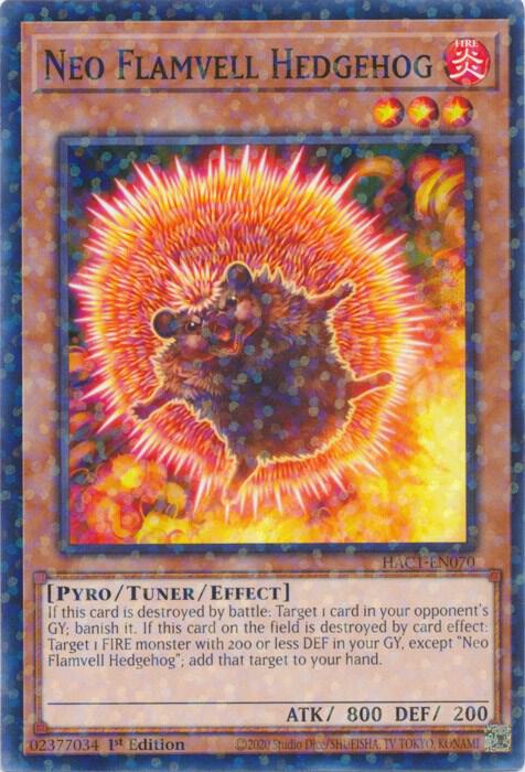 Neo Flamvell Hedgehog (Duel Terminal) HAC1-EN070 card from Hidden Arsenal: Chapter 1