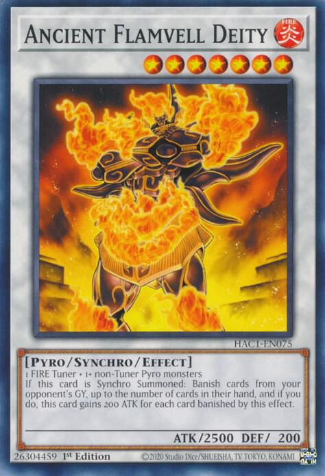 Ancient Flamvell Deity HAC1-EN075 card from Hidden Arsenal: Chapter 1