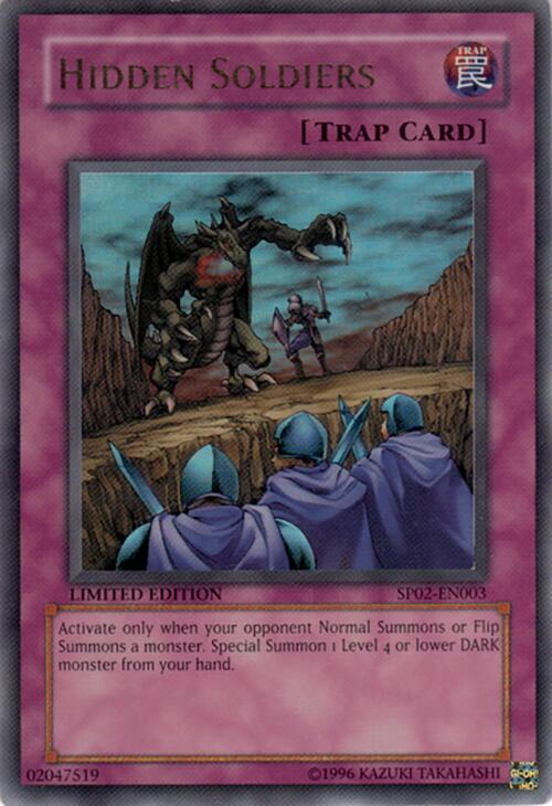 Hidden Soldiers SP02-EN003 card from Sneak Preview Series 2